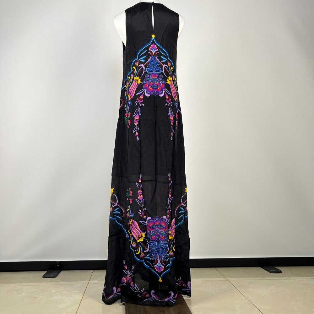 $445 NWT JOHNNY WAS Jade Tatianna Silk Blend Floral Maxi Slip Dress Sz XS - Picture 7 of 13